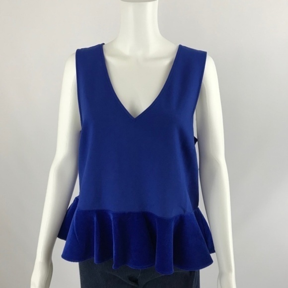 NEW JCrew Top Blouse Size XLarge Velvet Peplum - Picture 2 of 8
